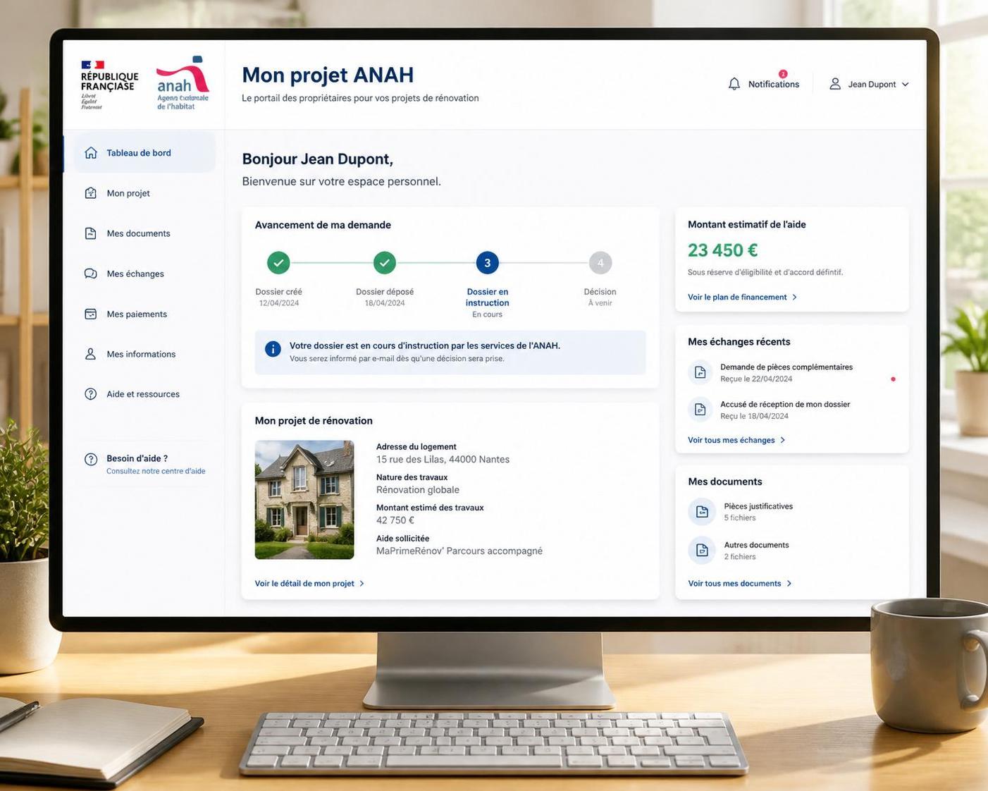 découvrez comment créer un compte mon projet anah, demander une aide financière pour vos travaux de rénovation, et suivre facilement l'évolution de votre dossier en ligne.